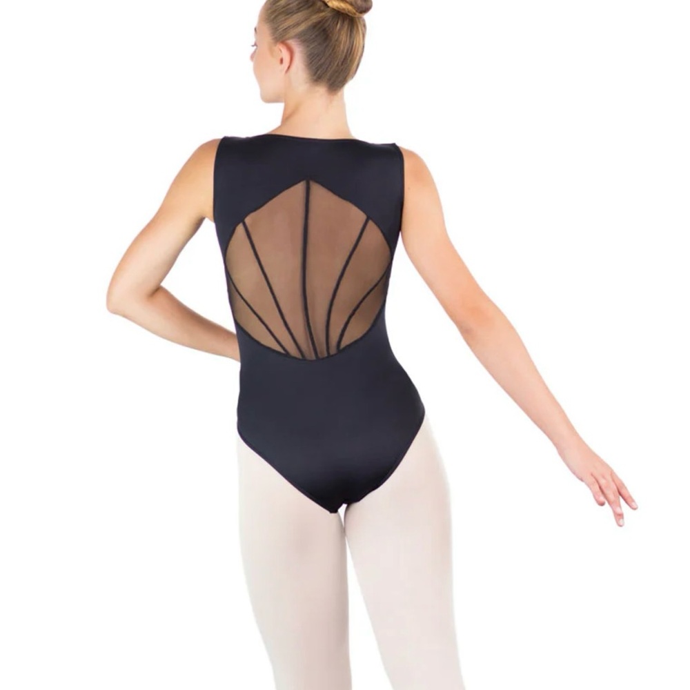 Ballet Rosa RIVER Black Mesh Back Leotard size M